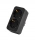 ADAPTADOR DOBLE T.T. HORIZONTAL NEGRO