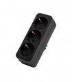 ADAPTADOR TRIPLE T.T. HORIZONTAL NEGRO